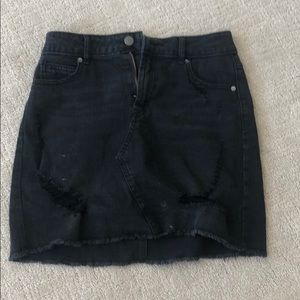 Target ripped black jean skirt